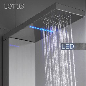 ΣΤΗΛΗ ΝΤΟΥΣ ΥΔΡΟΜΑΣΑΖ LOTUS® INOX 304 ΜΕ LED & ΨΗΦΙΑΚΗ ΟΘΟΝΗ 8 ΕΞΟΔΩΝ - ΔΩΡΕΑΝ ΜΕΤΑΦΟΡΙΚΑ